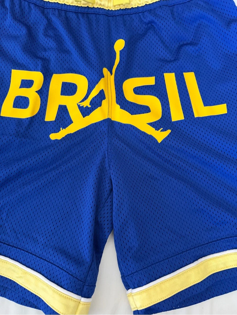 Nike Air Jordan Brazil National Team Mesh Diamond Shorts 95F767-U0K Youth Sz: L